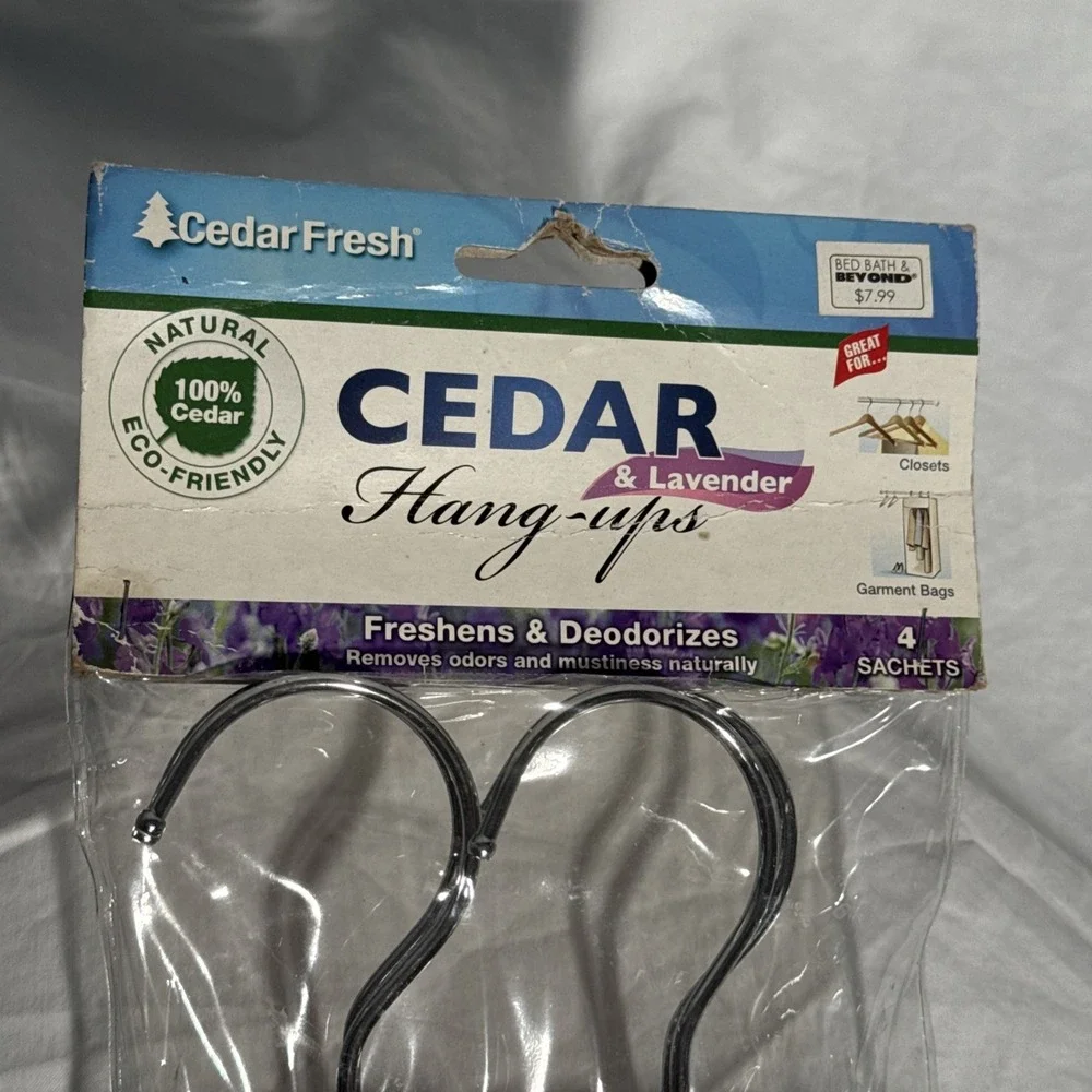 Lot of 4 Cedar Fresh Cedar & Lavender Hang ups Repel Moths New and Sealed